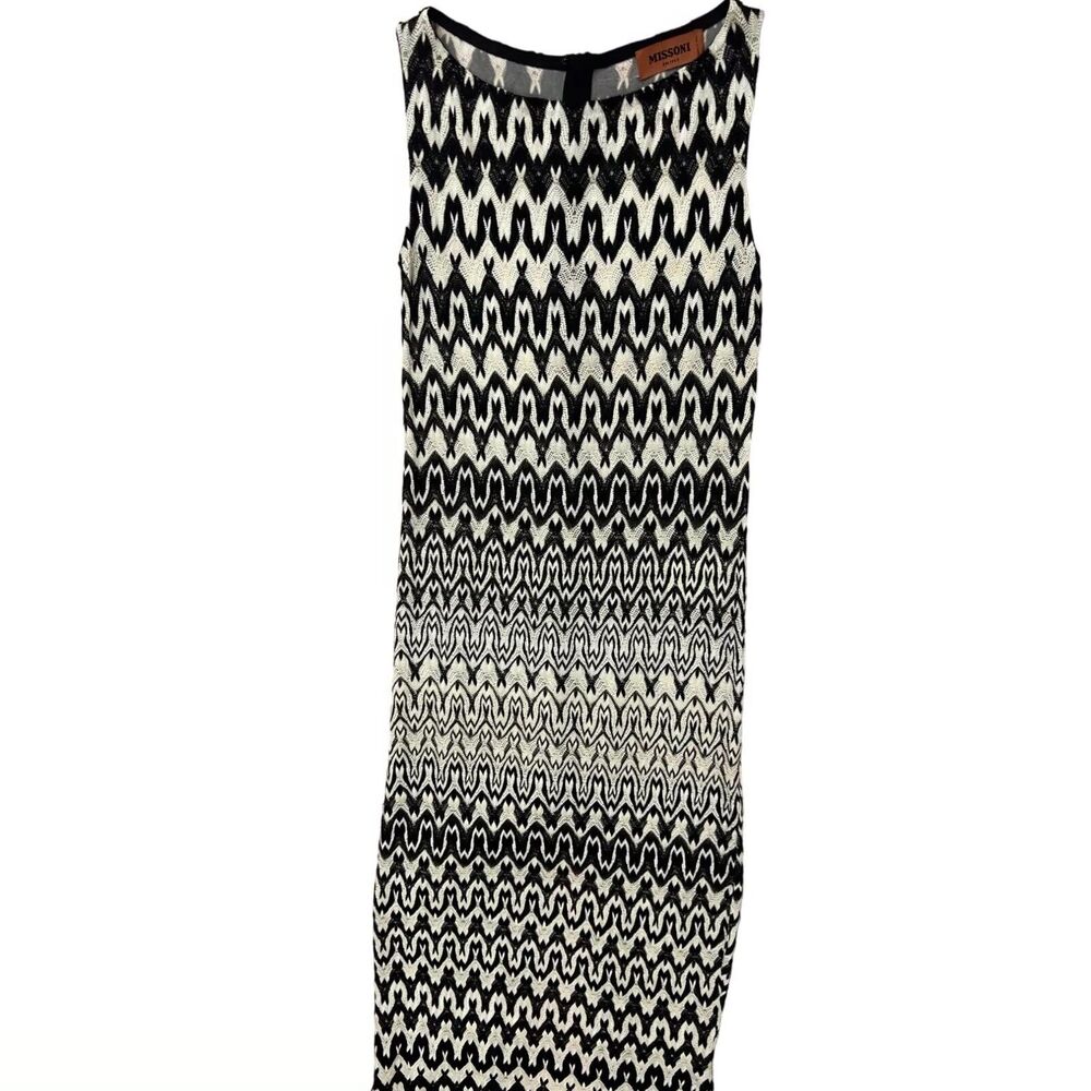 MISSONI Printed Long Dress Black & White Size 36 (S)